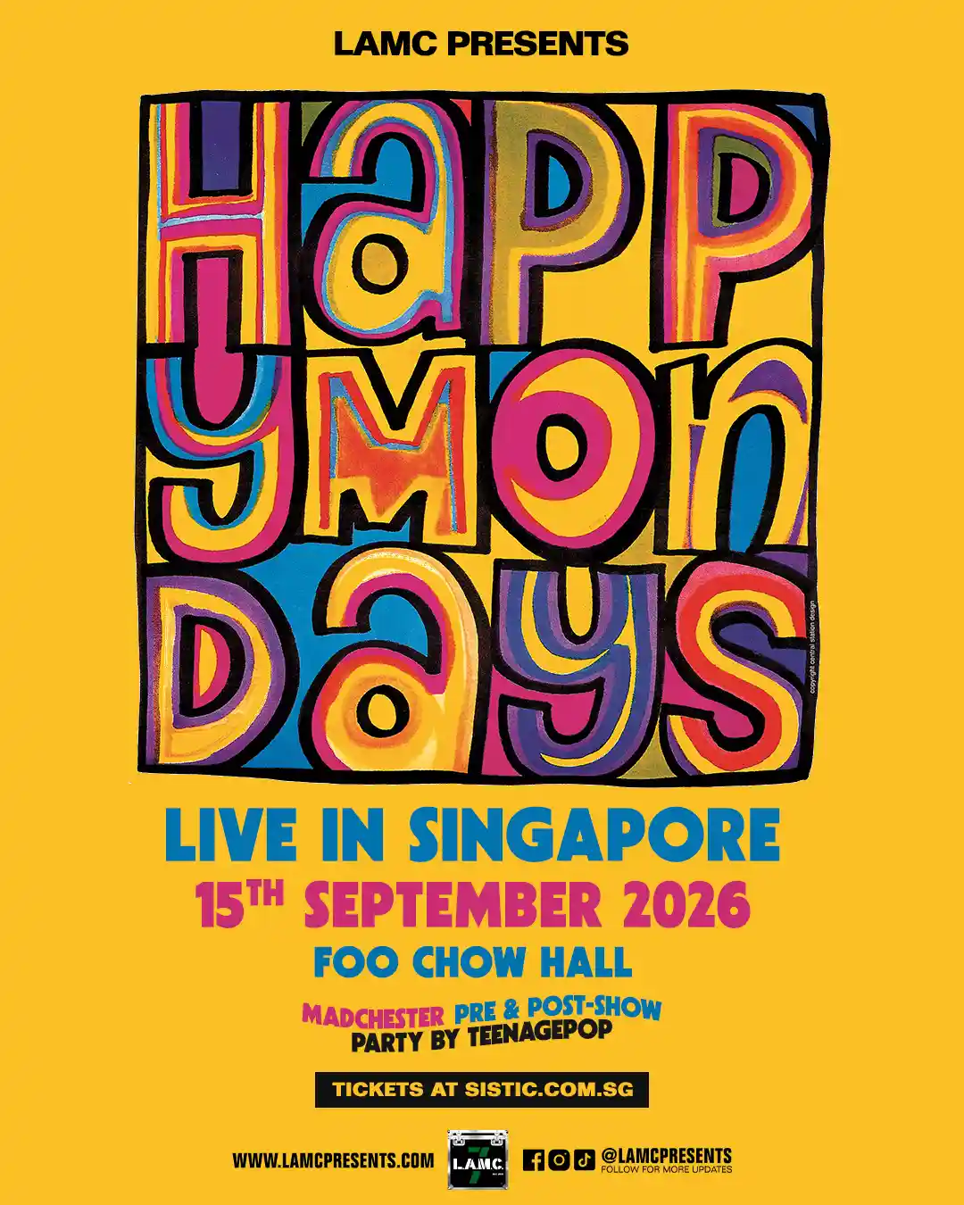 happy mondays 2026 show poster